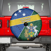 Solomon Islands Independence Day Spare Tire Cover With Coat Of Arms LT05 - Polynesian Pride