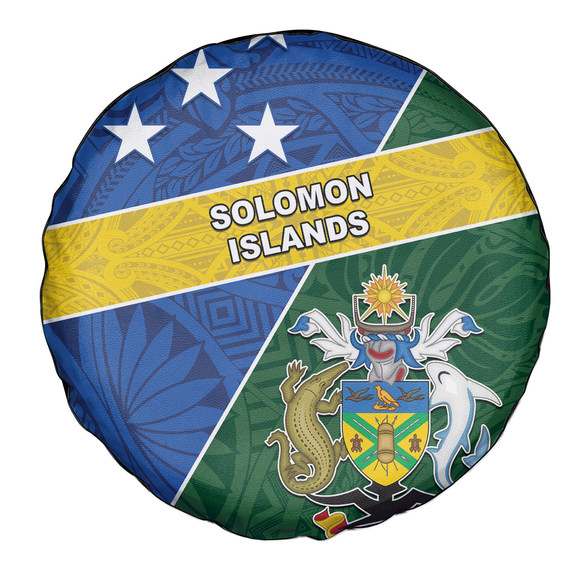 Solomon Islands Independence Day Spare Tire Cover With Coat Of Arms LT05 - Polynesian Pride