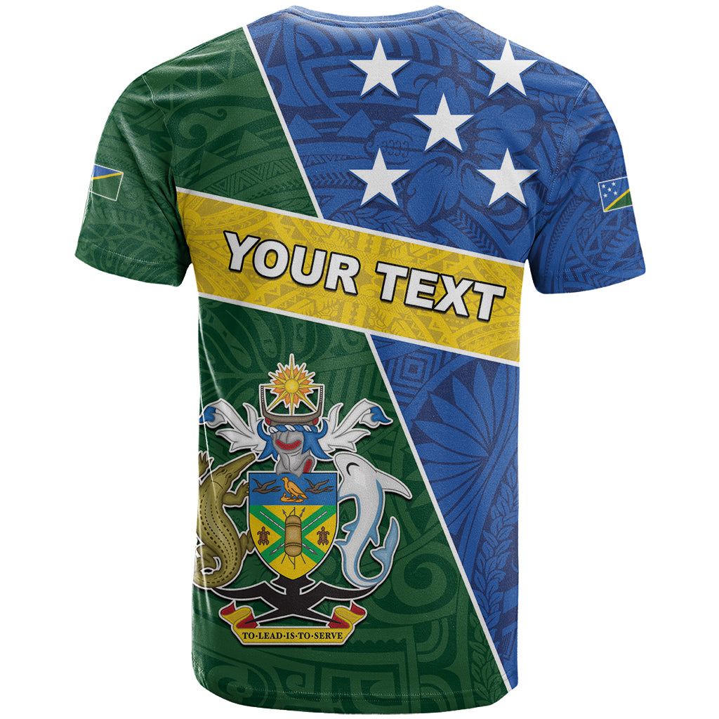 Personalised Solomon Islands Independence Day T Shirt With Coat Of Arms LT05 - Polynesian Pride