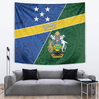 Solomon Islands Independence Day Tapestry With Coat Of Arms LT05 Green - Polynesian Pride