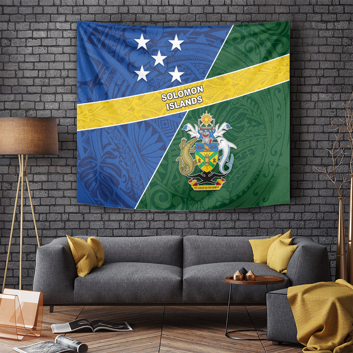 Solomon Islands Independence Day Tapestry With Coat Of Arms LT05 - Polynesian Pride