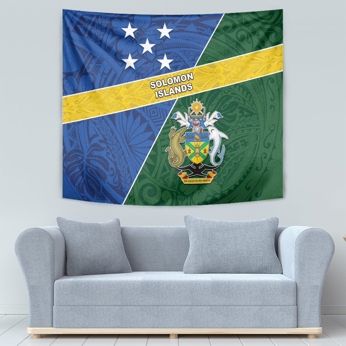 Solomon Islands Independence Day Tapestry With Coat Of Arms LT05 - Polynesian Pride