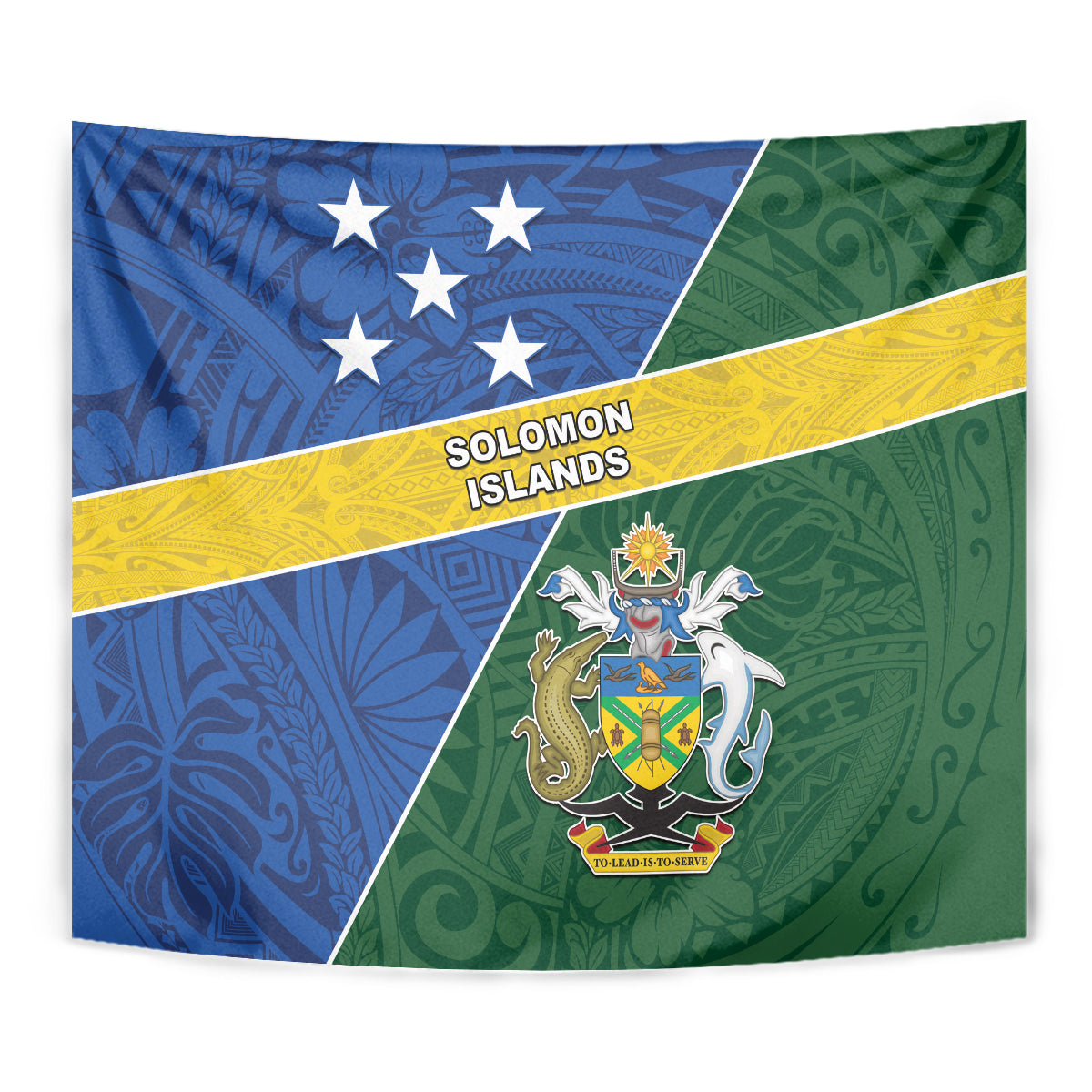 Solomon Islands Independence Day Tapestry With Coat Of Arms LT05 - Polynesian Pride