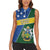Personalised Solomon Islands Independence Day Women Sleeveless Polo Shirt With Coat Of Arms