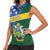 Personalised Solomon Islands Independence Day Women Sleeveless Polo Shirt With Coat Of Arms