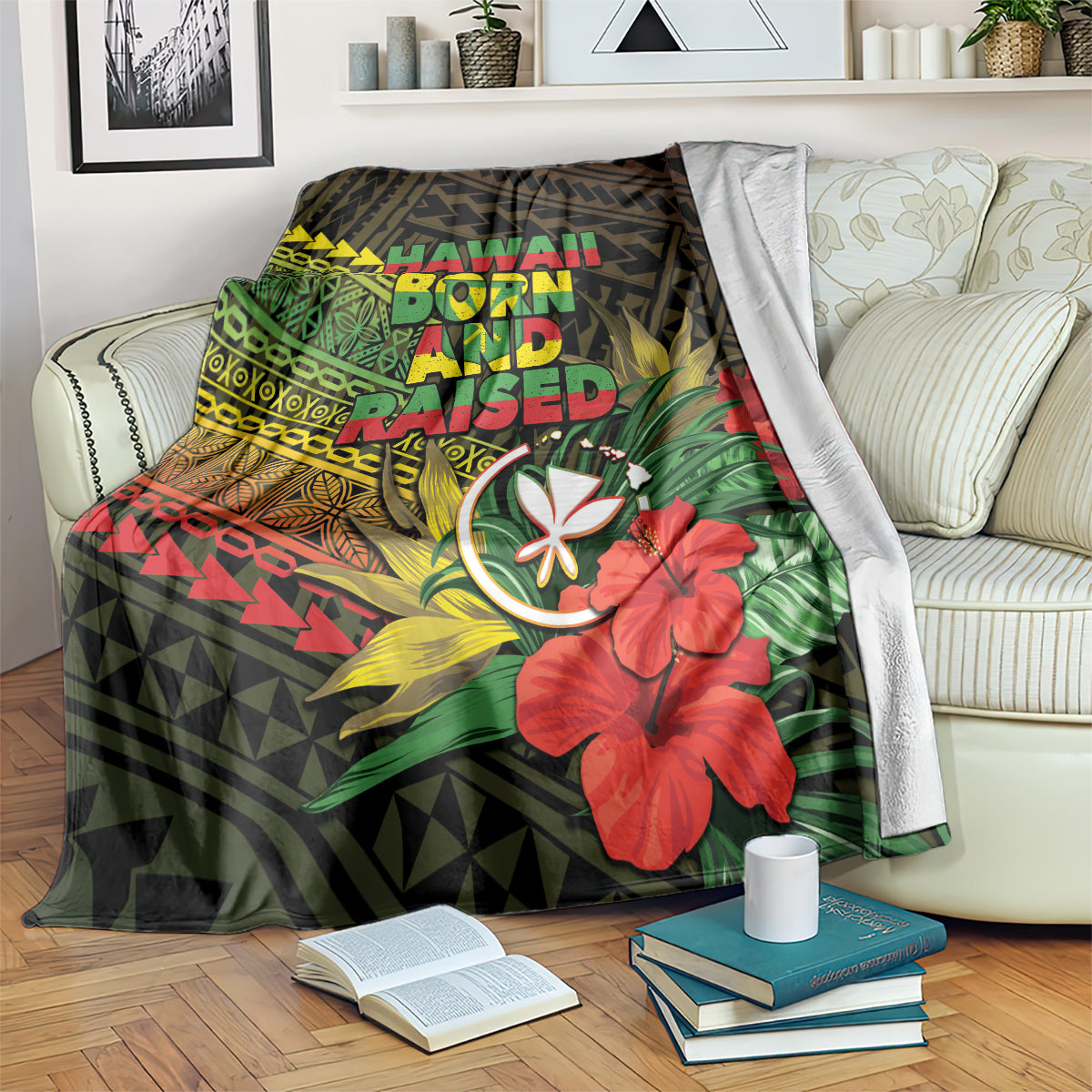 Hawaii Born and Raised Blanket Kanaka Maoli Flag Day LT05 Reggae - Polynesian Pride