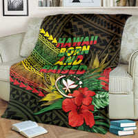 Hawaii Born and Raised Blanket Kanaka Maoli Flag Day LT05 - Polynesian Pride