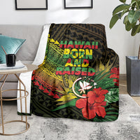 Hawaii Born and Raised Blanket Kanaka Maoli Flag Day LT05 - Polynesian Pride