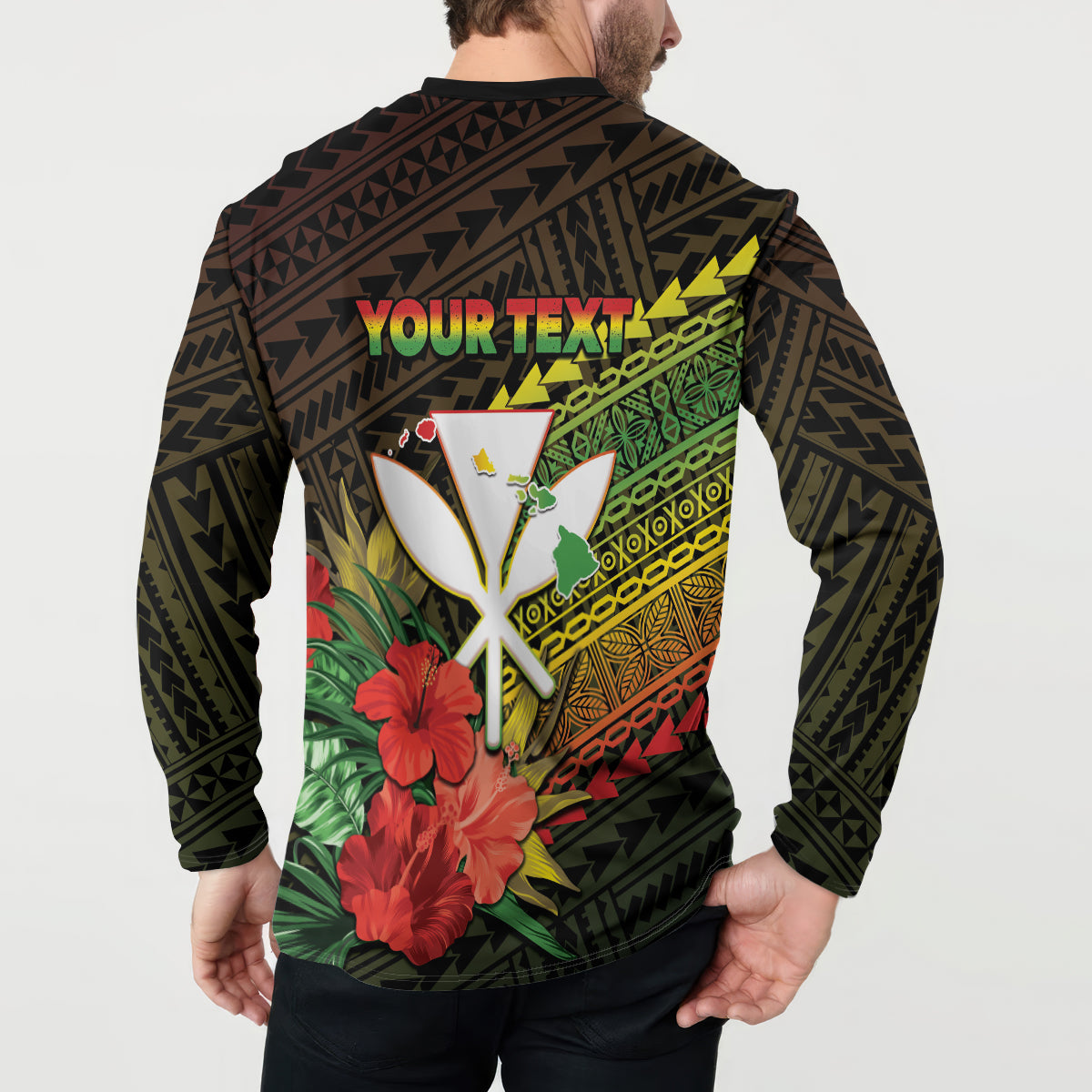 Personalized Hawaii Born and Raised Button Sweatshirt Kanaka Maoli Flag Day LT05 - Polynesian Pride