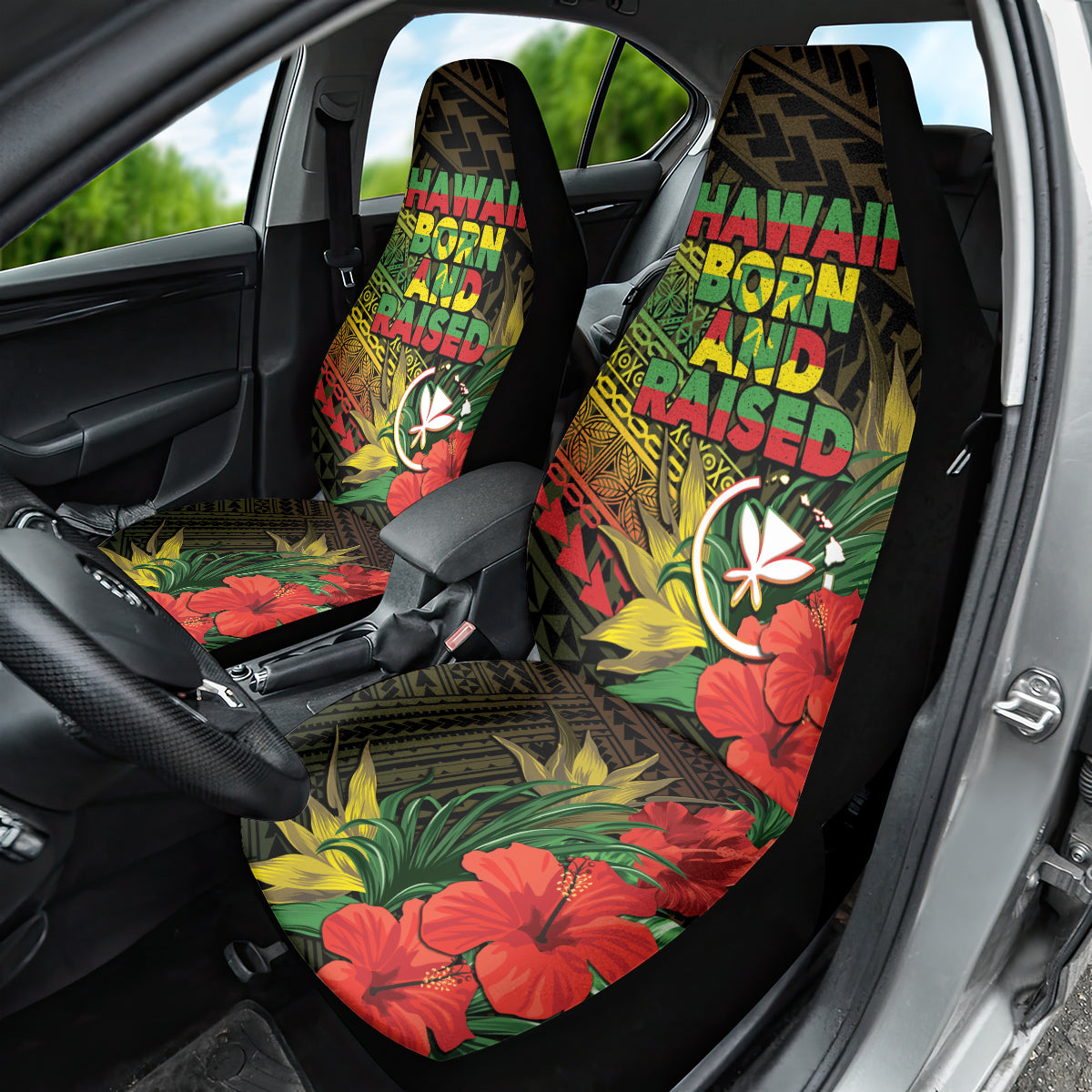 Hawaii Born and Raised Car Seat Cover Kanaka Maoli Flag Day LT05 - Polynesian Pride
