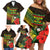 Personalized Hawaii Born and Raised Family Matching Off Shoulder Short Dress and Hawaiian Shirt Kanaka Maoli Flag Day