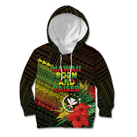 Personalized Hawaii Born and Raised Kid Hoodie Kanaka Maoli Flag Day LT05 Hoodie Reggae - Polynesian Pride