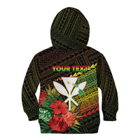 Personalized Hawaii Born and Raised Kid Hoodie Kanaka Maoli Flag Day LT05 - Polynesian Pride