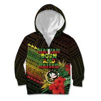 Personalized Hawaii Born and Raised Kid Hoodie Kanaka Maoli Flag Day LT05 Zip Hoodie Reggae - Polynesian Pride