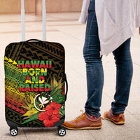 Hawaii Born and Raised Luggage Cover Kanaka Maoli Flag Day LT05 Reggae - Polynesian Pride