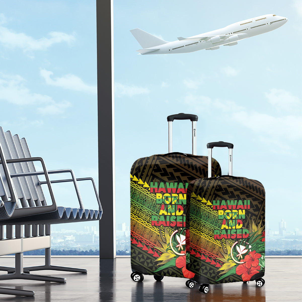 Hawaii Born and Raised Luggage Cover Kanaka Maoli Flag Day LT05 - Polynesian Pride