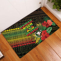 Hawaii Born and Raised Rubber Doormat Kanaka Maoli Flag Day LT05 Reggae - Polynesian Pride