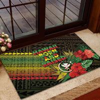 Hawaii Born and Raised Rubber Doormat Kanaka Maoli Flag Day LT05 - Polynesian Pride
