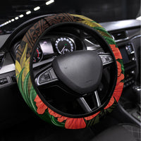 Hawaii Born and Raised Steering Wheel Cover Kanaka Maoli Flag Day LT05 Universal Fit Reggae - Polynesian Pride