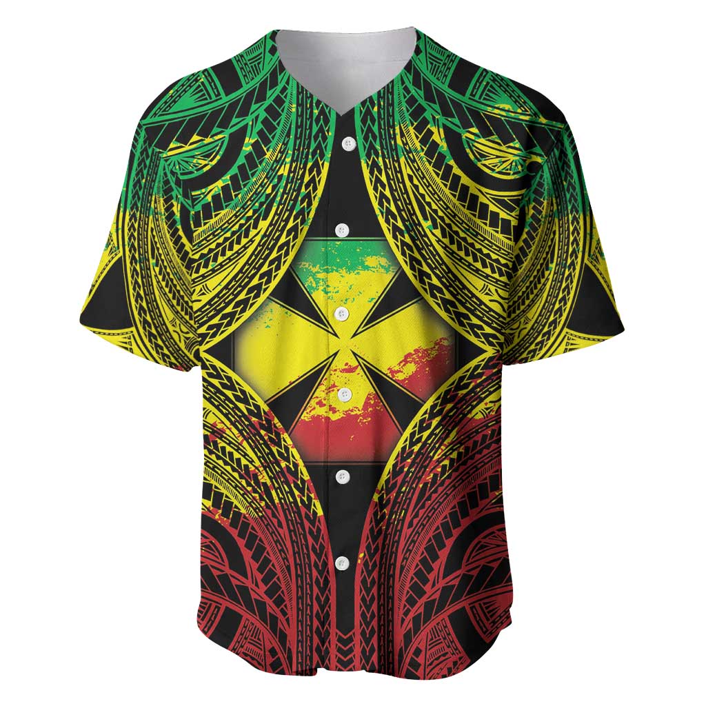 Personalised Wallis and Futuna Territory Day Baseball Jersey Polynesian Pattern Simple Style LT05 Reggae - Polynesian Pride