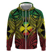 Personalised Wallis and Futuna Territory Day Hoodie Polynesian Pattern Simple Style LT05 Zip Hoodie Reggae - Polynesian Pride