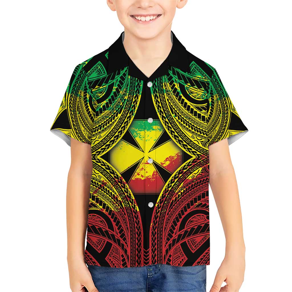 Personalised Wallis and Futuna Territory Day Kid Hawaiian Shirt Polynesian Pattern Simple Style LT05 Kid Reggae - Polynesian Pride