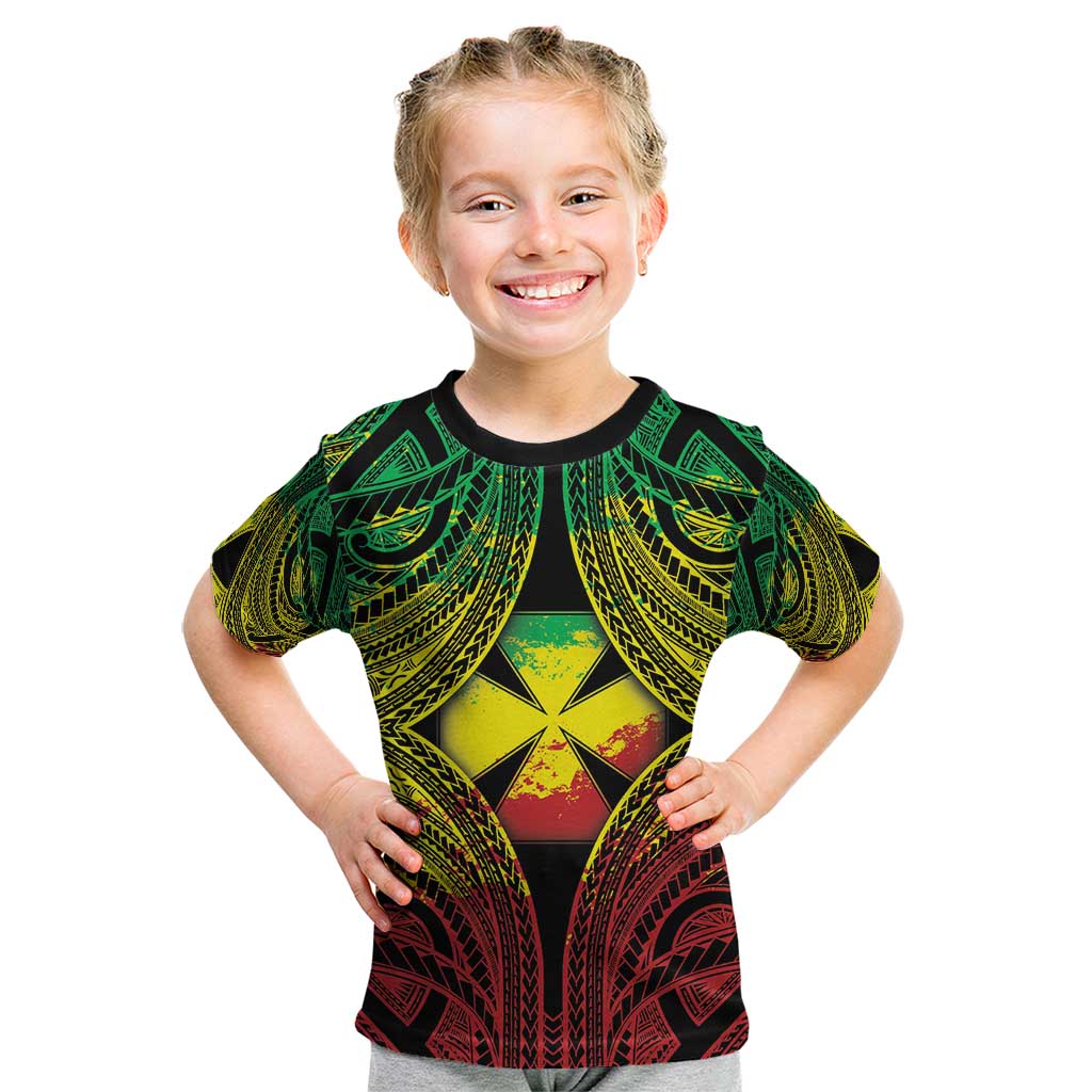 Personalised Wallis and Futuna Territory Day Kid T Shirt Polynesian Pattern Simple Style