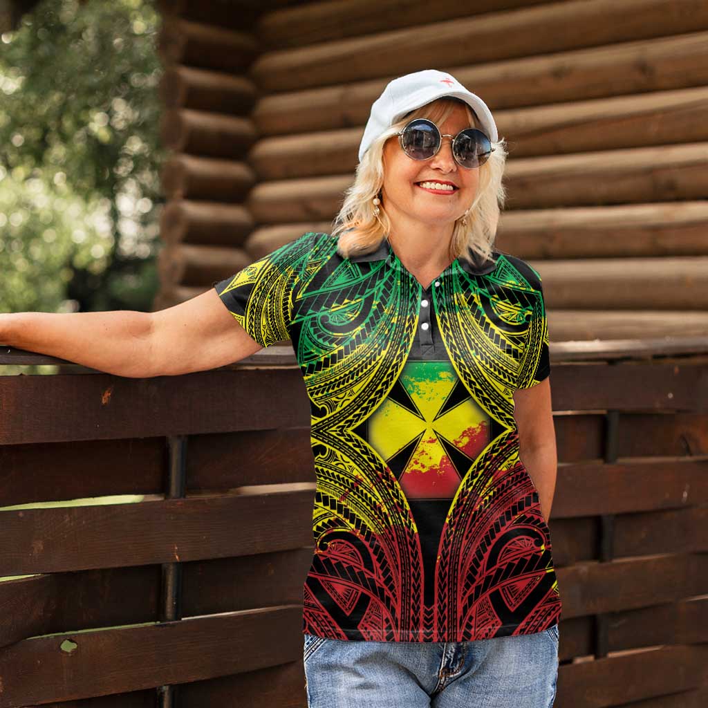 Personalised Wallis and Futuna Territory Day Women Polo Shirt Polynesian Pattern Simple Style LT05 - Polynesian Pride