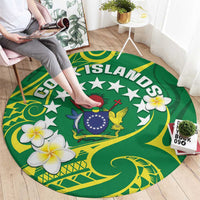 Cook Islands Happy Constitution Day Round Carpet Pattern Tribal Art LT05 - Polynesian Pride