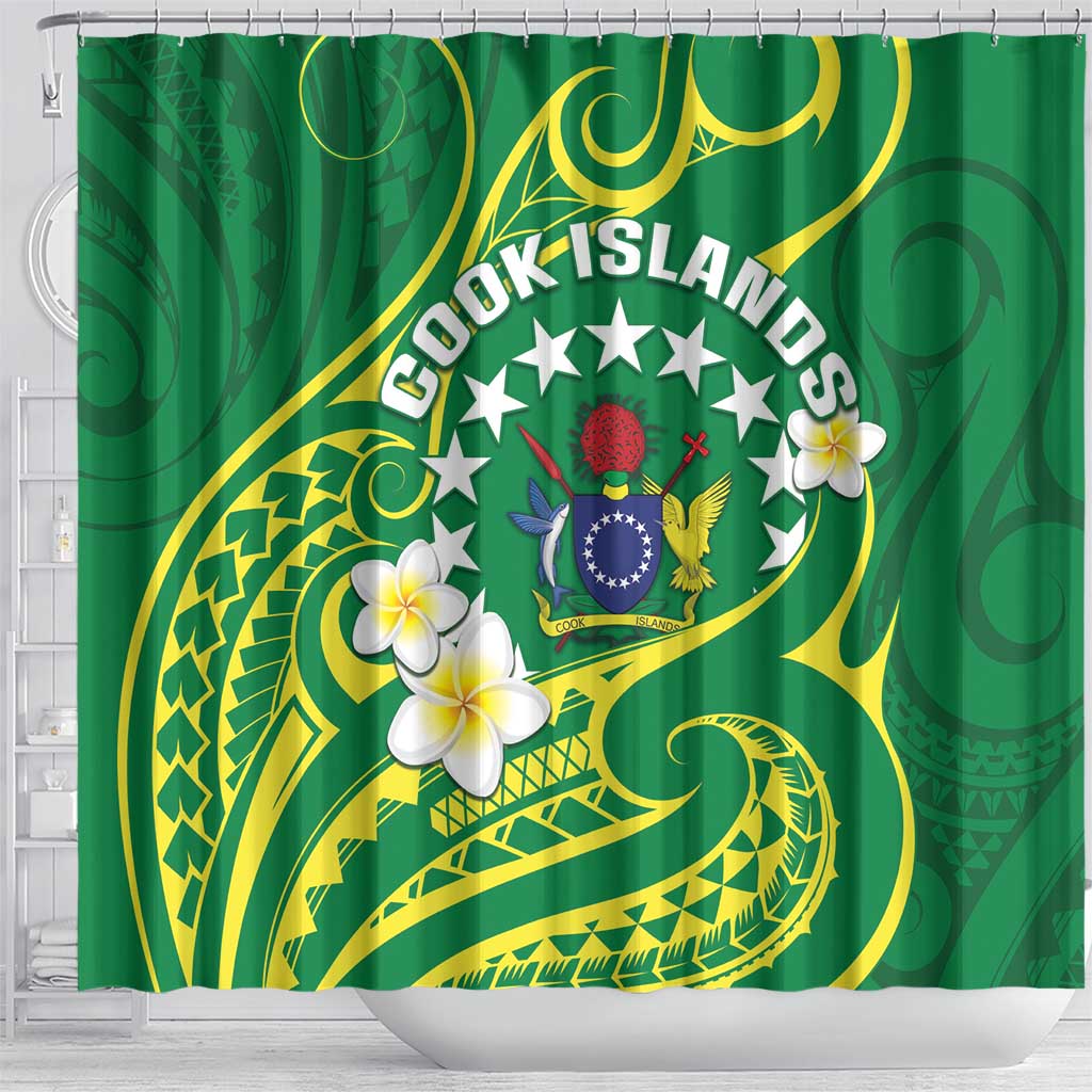 Cook Islands Happy Constitution Day Shower Curtain Pattern Tribal Art LT05 - Polynesian Pride