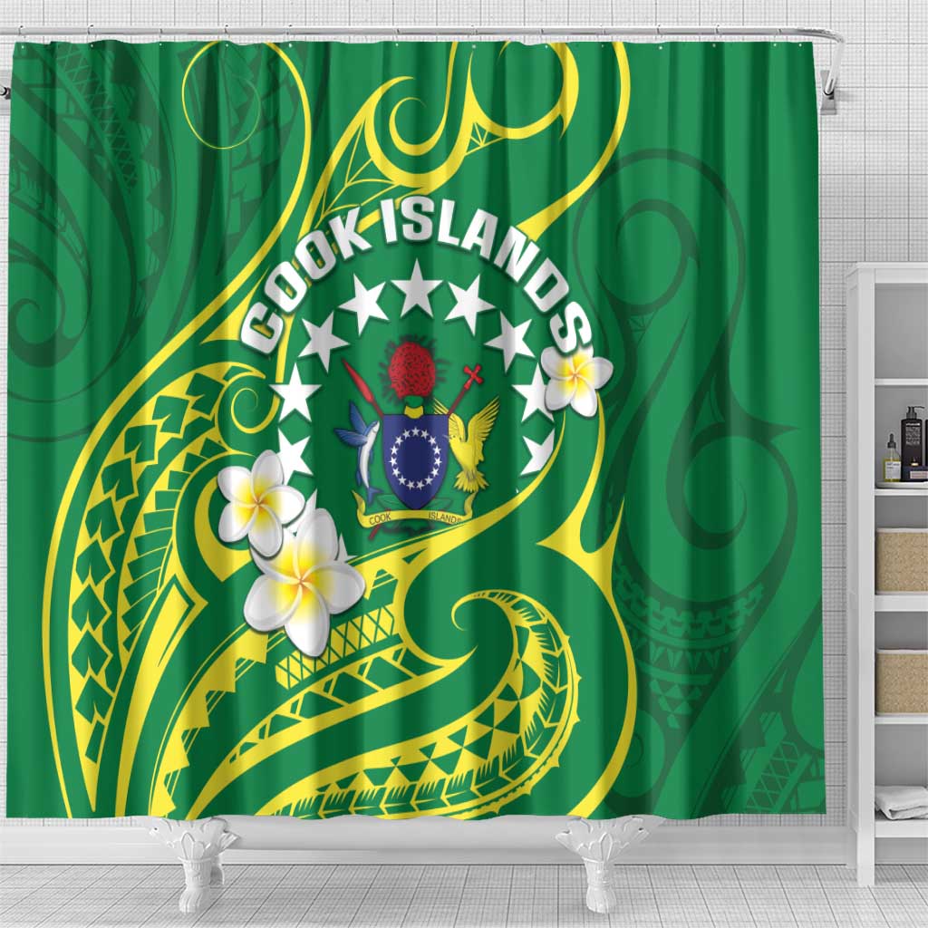 Cook Islands Happy Constitution Day Shower Curtain Pattern Tribal Art LT05 - Polynesian Pride
