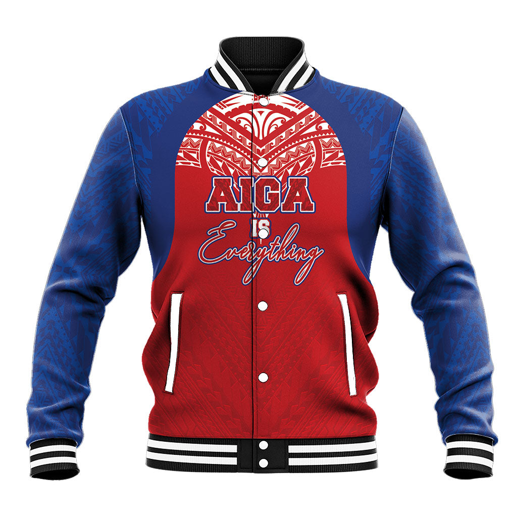 Aiga Samoa Baseball Jacket Aiga Is Everything LT05 Unisex Red - Polynesian Pride