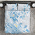 Polynesia Hammerhead Shark Bedding Set Tropical Flowers Tribal Pattern Blue