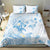 Polynesia Hammerhead Shark Bedding Set Tropical Flowers Tribal Pattern Blue