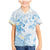 Polynesia Hammerhead Shark Family Matching Mermaid Dress and Hawaiian Shirt Tropical Flowers Tribal Pattern Blue