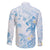 Polynesia Hammerhead Shark Family Matching Puletasi and Hawaiian Shirt Tropical Flowers Tribal Pattern Blue