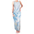 Polynesia Hammerhead Shark Family Matching Tank Maxi Dress and Hawaiian Shirt Tropical Flowers Tribal Pattern Blue