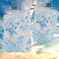 Polynesia Hammerhead Shark Garden Flag Tropical Flowers Tribal Pattern Blue LT05 - Polynesian Pride