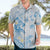 Polynesia Hammerhead Shark Hawaiian Shirt Tropical Flowers Tribal Pattern Blue