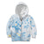 Polynesia Hammerhead Shark Kid Hoodie Tropical Flowers Tribal Pattern Blue