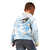 Polynesia Hammerhead Shark Kid Hoodie Tropical Flowers Tribal Pattern Blue