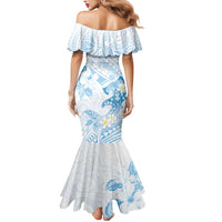 Polynesia Hammerhead Shark Mermaid Dress Tropical Flowers Tribal Pattern Blue LT05 - Polynesian Pride