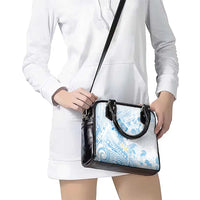 Polynesia Hammerhead Shark Shoulder Handbag Tropical Flowers Tribal Pattern Blue LT05 - Polynesian Pride