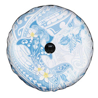 Polynesia Hammerhead Shark Spare Tire Cover Tropical Flowers Tribal Pattern Blue LT05 - Polynesian Pride