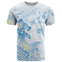 Polynesia Hammerhead Shark T Shirt Tropical Flowers Tribal Pattern Blue LT05 Blue - Polynesian Pride