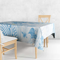 Polynesia Hammerhead Shark Tablecloth Tropical Flowers Tribal Pattern Blue LT05 - Polynesian Pride