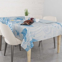Polynesia Hammerhead Shark Tablecloth Tropical Flowers Tribal Pattern Blue LT05 - Polynesian Pride