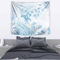 Polynesia Hammerhead Shark Tapestry Tropical Flowers Tribal Pattern Blue LT05 - Polynesian Pride