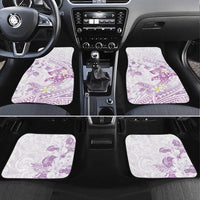 Polynesia Hammerhead Shark Car Mats Tropical Flowers Tribal Pattern Lavender LT05 Set 4pcs Purple - Polynesian Pride