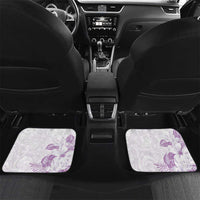 Polynesia Hammerhead Shark Car Mats Tropical Flowers Tribal Pattern Lavender LT05 Set 2pcs - Back Purple - Polynesian Pride